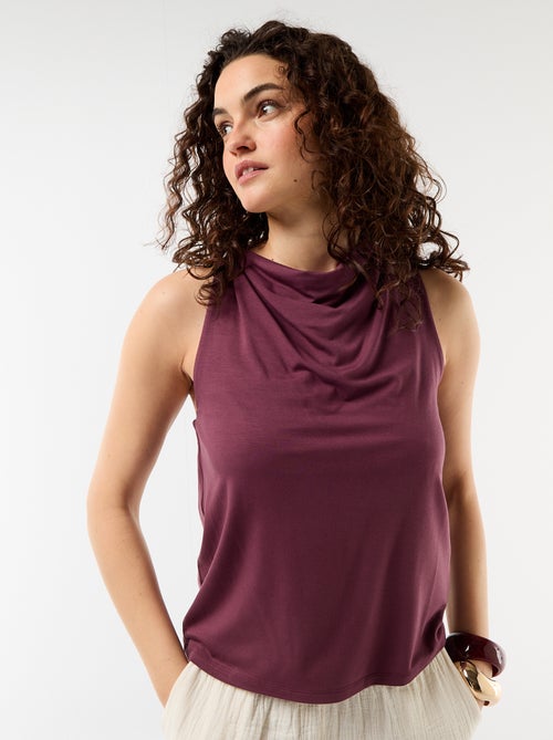 Mouwloze top met gedrapeerde halslijn - Kiabi