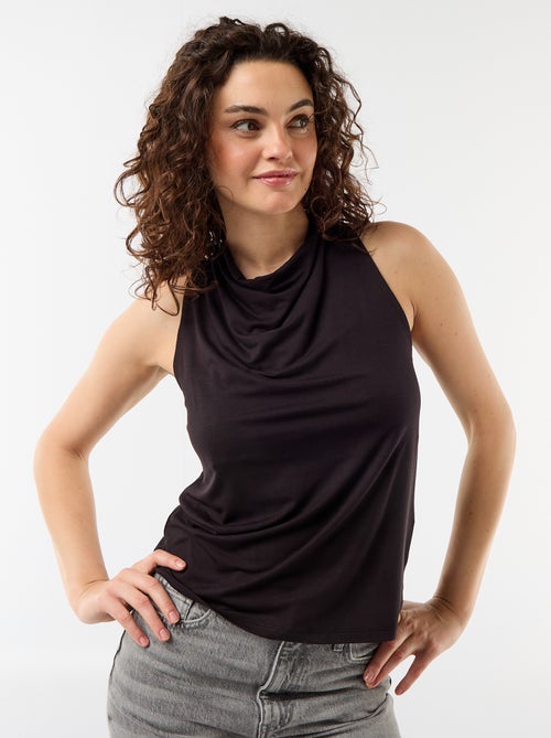 Mouwloze top met gedrapeerde halslijn - Kiabi