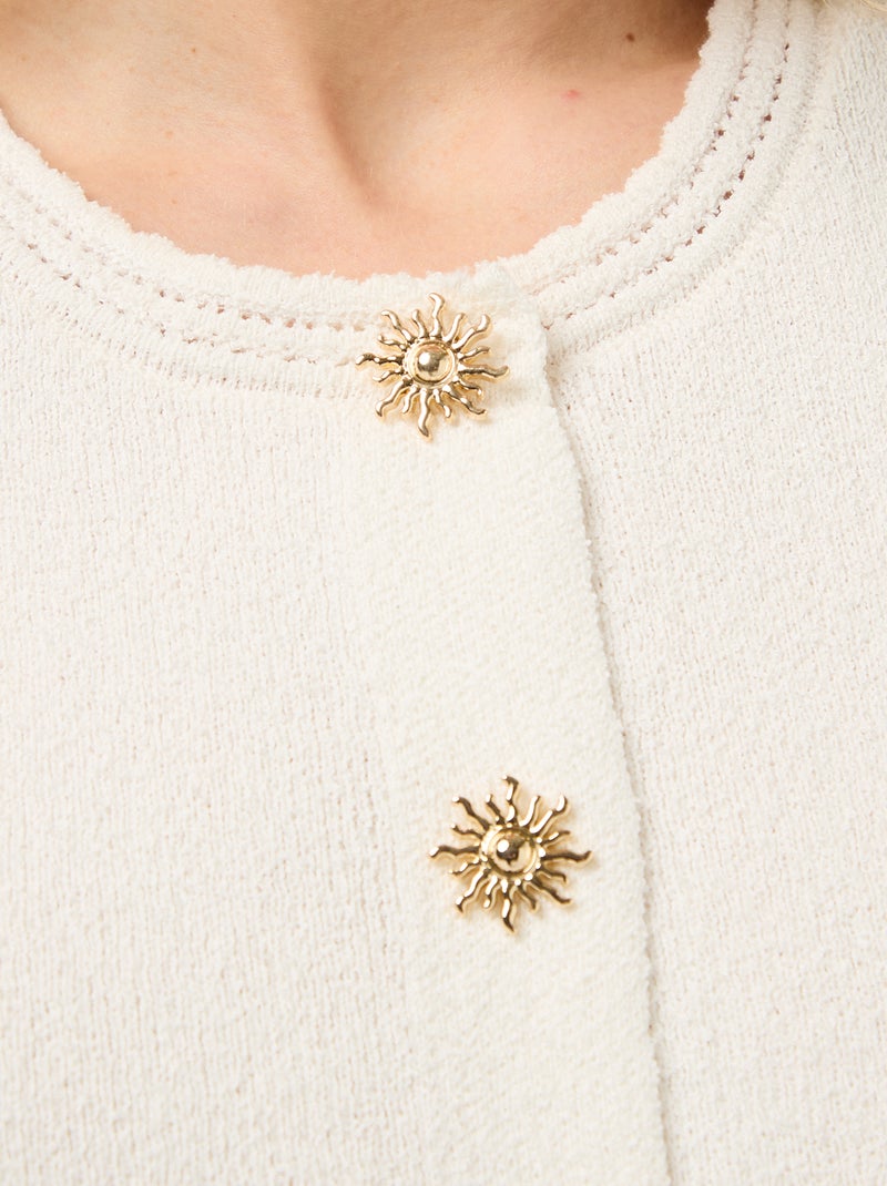 Mouwloze top met goudkleurige knopen Biege - Kiabi