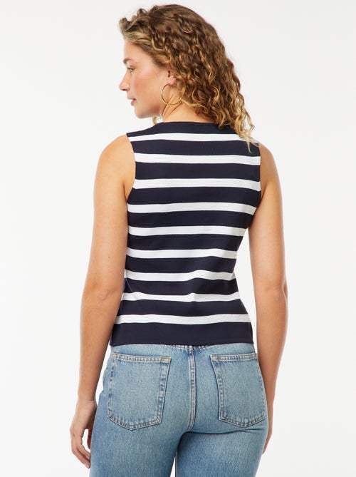 Mouwloze top met goudkleurige knopen - Kiabi