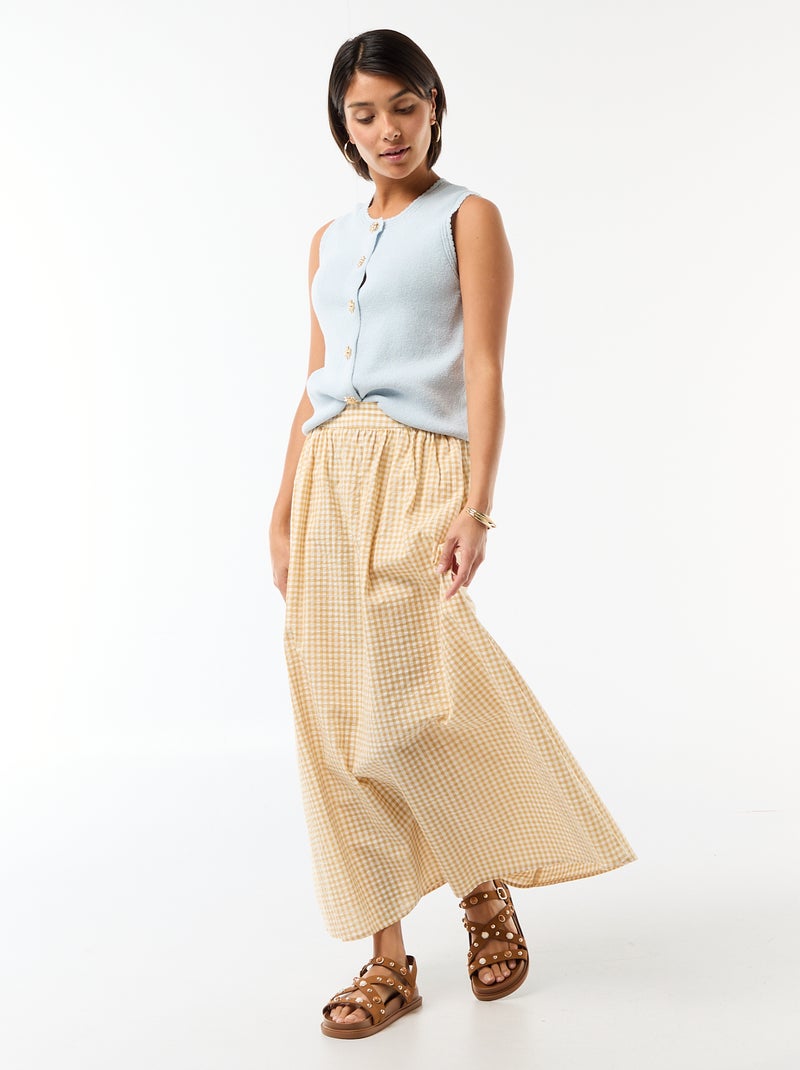 Mouwloze top met goudkleurige knopen Blauw - Kiabi