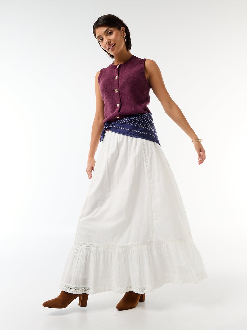 Mouwloze top met goudkleurige knopen Paars - Kiabi