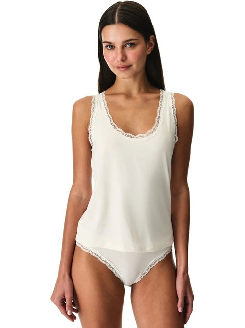 Mouwloze top met kantdetails penti - Kiabi