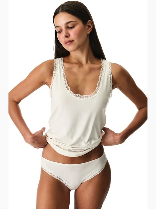 Mouwloze top met kantdetails penti - Kiabi