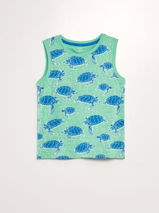 Mouwloze top met print