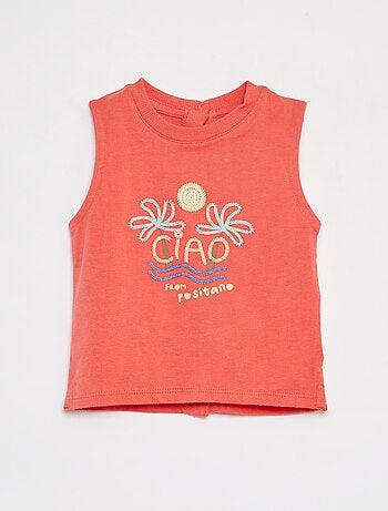 Mouwloze top met print