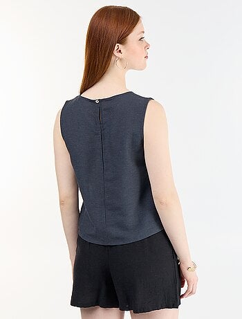Mouwloze top met ronde hals