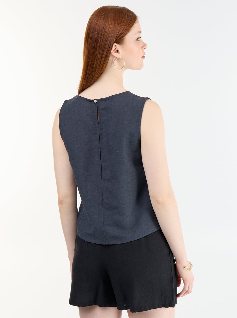 Mouwloze top met ronde hals Blauw - Kiabi