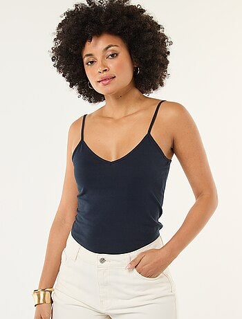 Mouwloze top met smalle bandjes