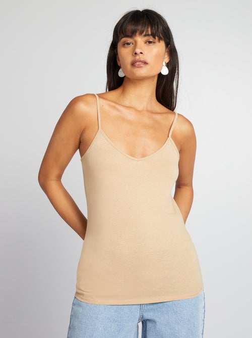 Mouwloze top met smalle bandjes - Kiabi