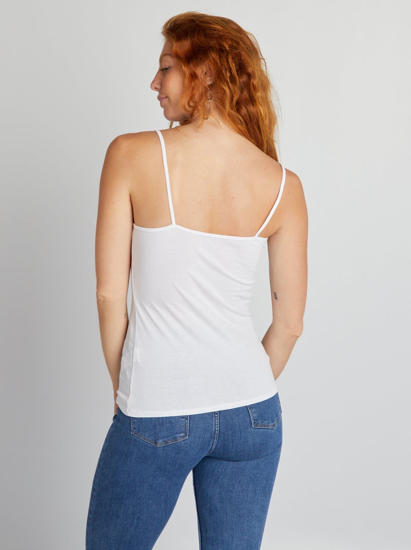 Mouwloze top met smalle bandjes BLANC ECLA - Kiabi
