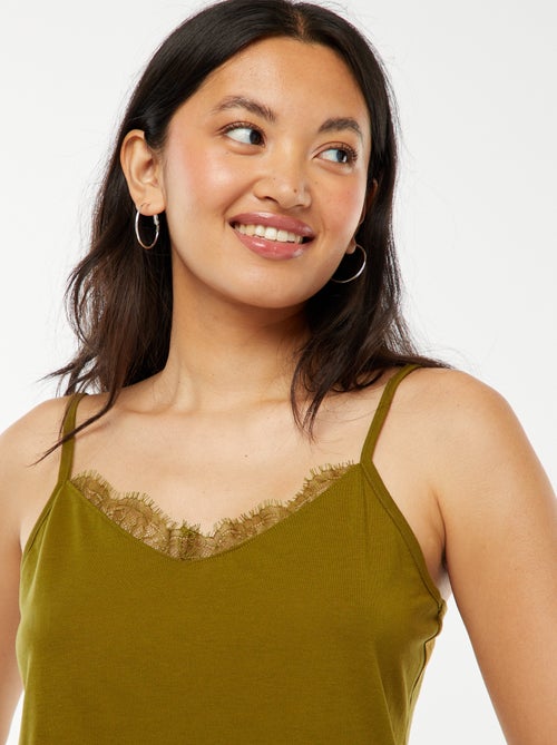 Mouwloze top met smalle bandjes - Kiabi