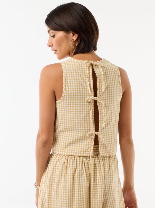 Mouwloze top met Vichyruit - Kiabi