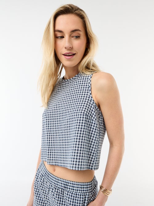 Mouwloze top met Vichyruit - Kiabi