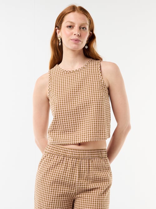 Mouwloze top met Vichyruit - Kiabi