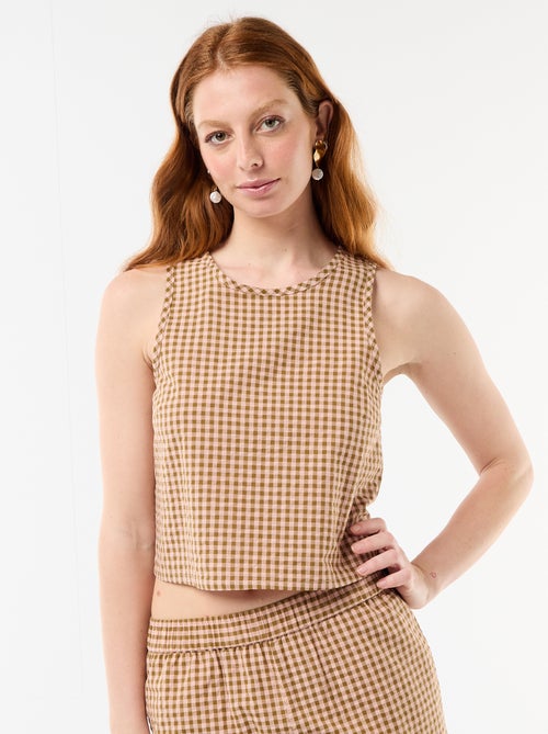 Mouwloze top met Vichyruit - Kiabi