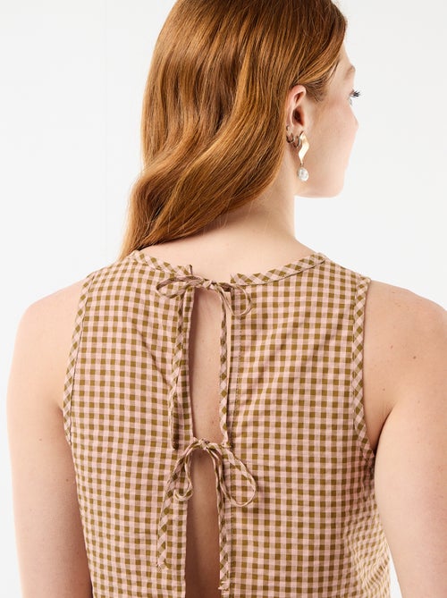 Mouwloze top met Vichyruit - Kiabi