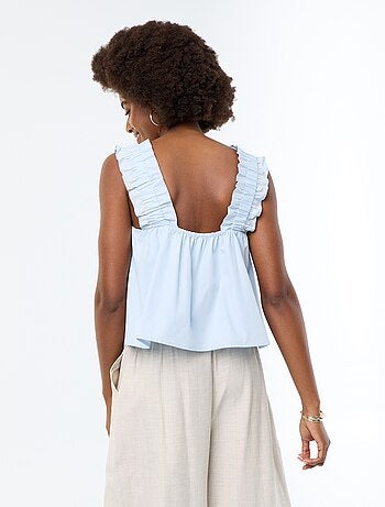 Mouwloze top met volantbandjes