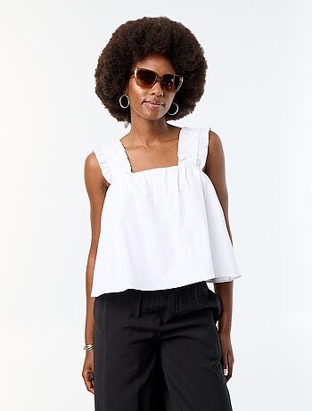 Mouwloze top met volantbandjes