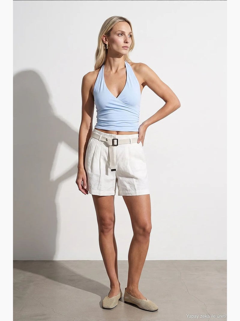 Mouwloze top nylon elastaan dilvin Hemelsblauw - Kiabi