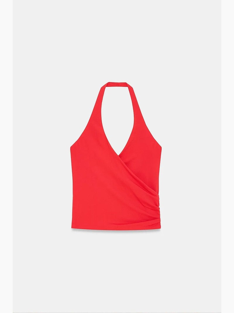 Mouwloze top nylon elastaan dilvin Rood - Kiabi