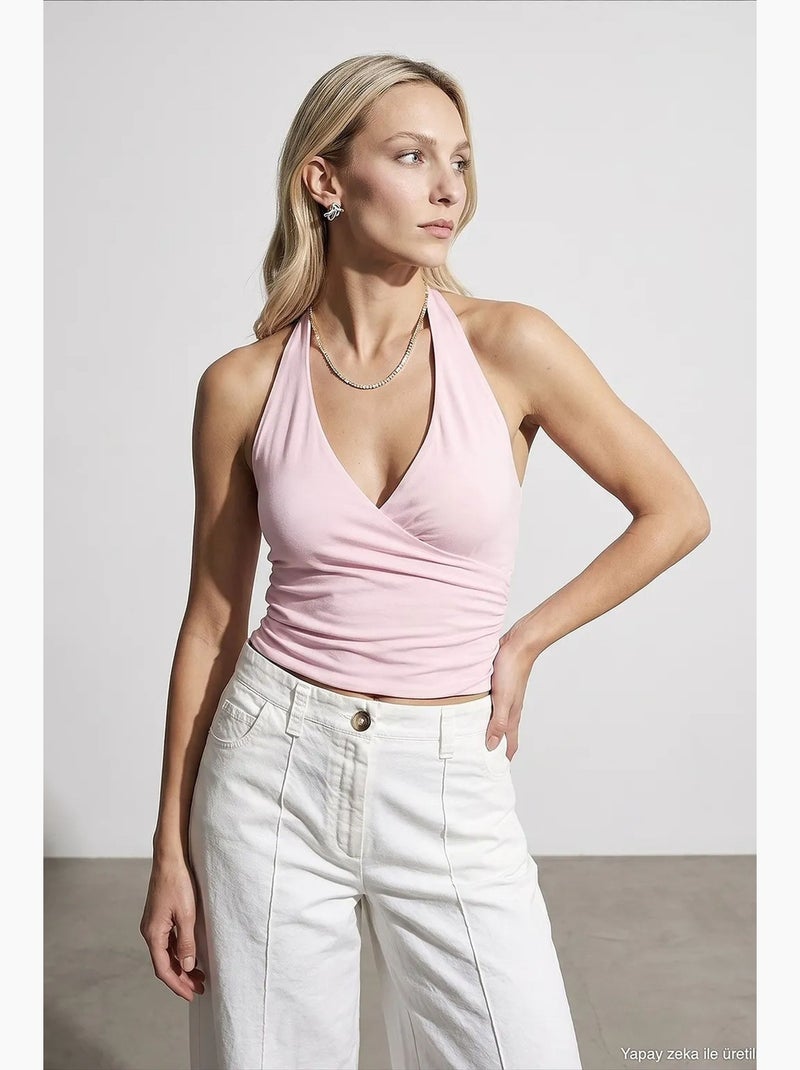 Mouwloze top nylon elastaan dilvin Suikerroze - Kiabi