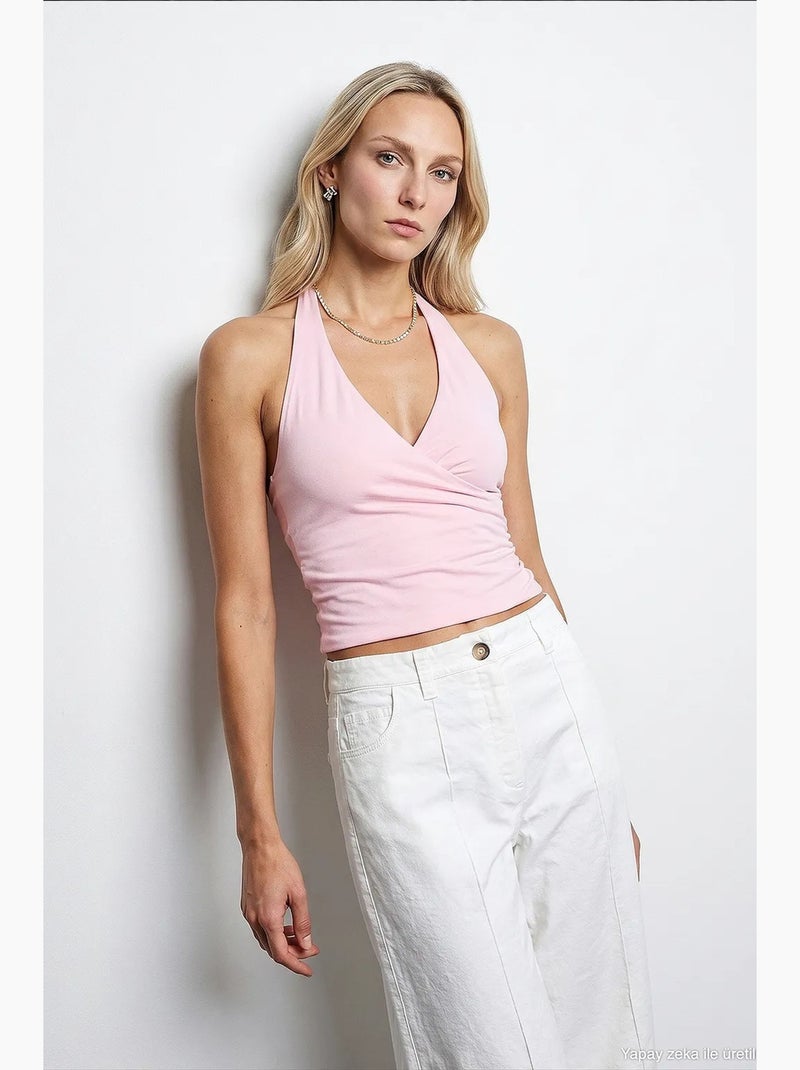 Mouwloze top nylon elastaan dilvin Suikerroze - Kiabi
