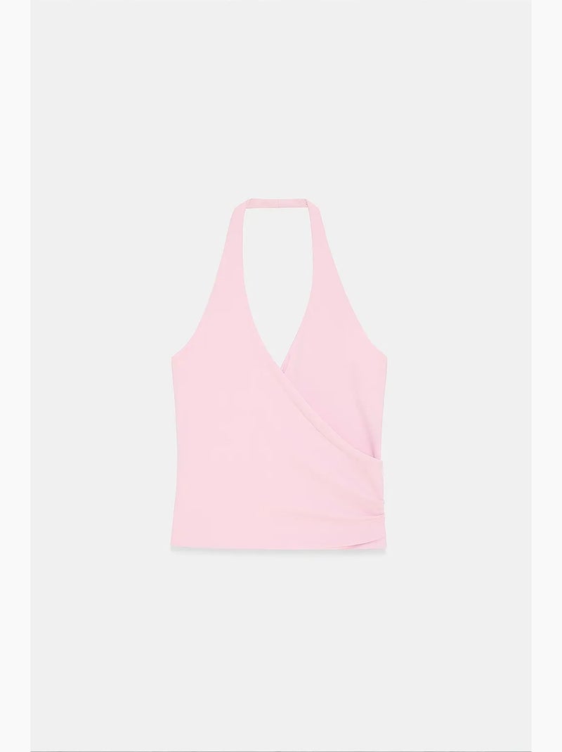 Mouwloze top nylon elastaan dilvin Suikerroze - Kiabi
