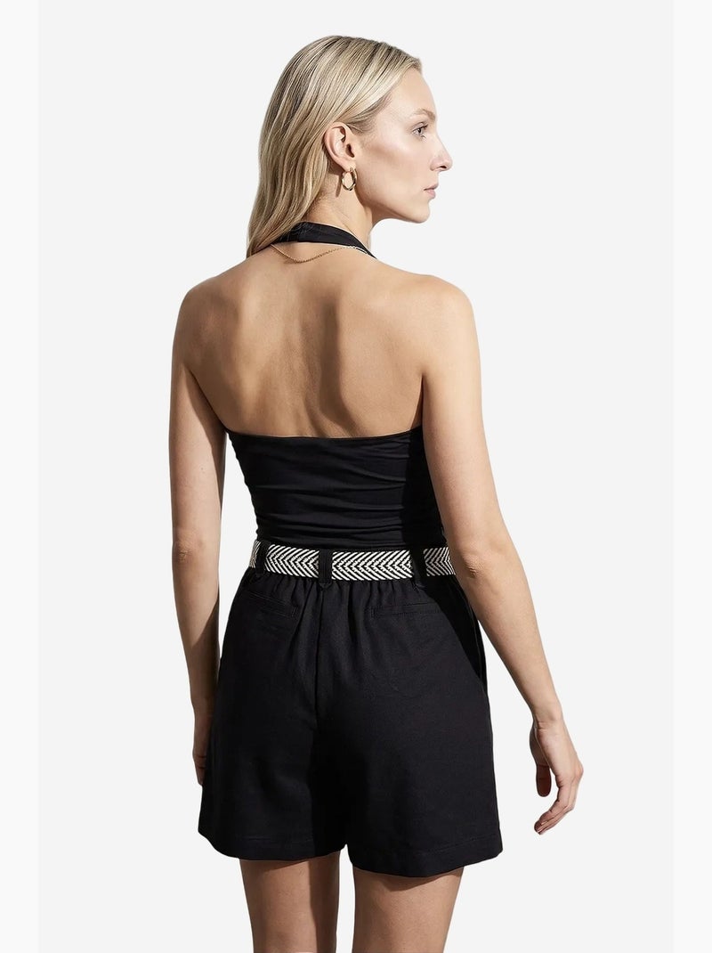 Mouwloze top nylon elastaan dilvin Zwart - Kiabi