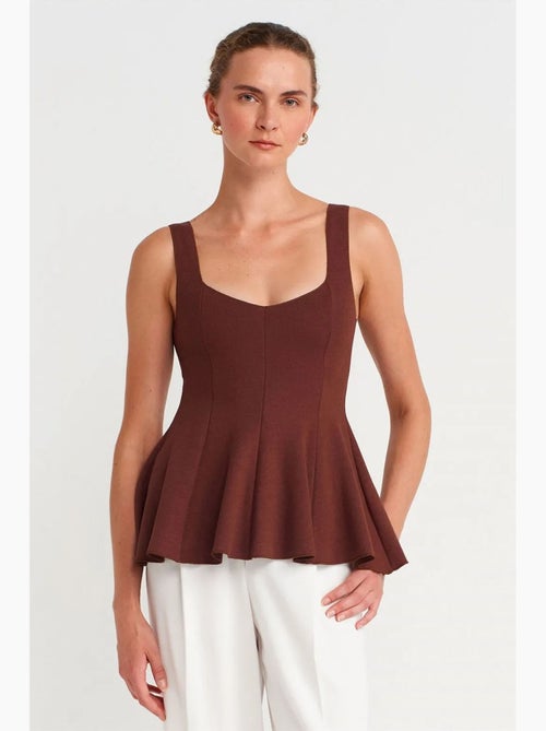 Mouwloze top ribbelstructuur peplum dilvin - Kiabi