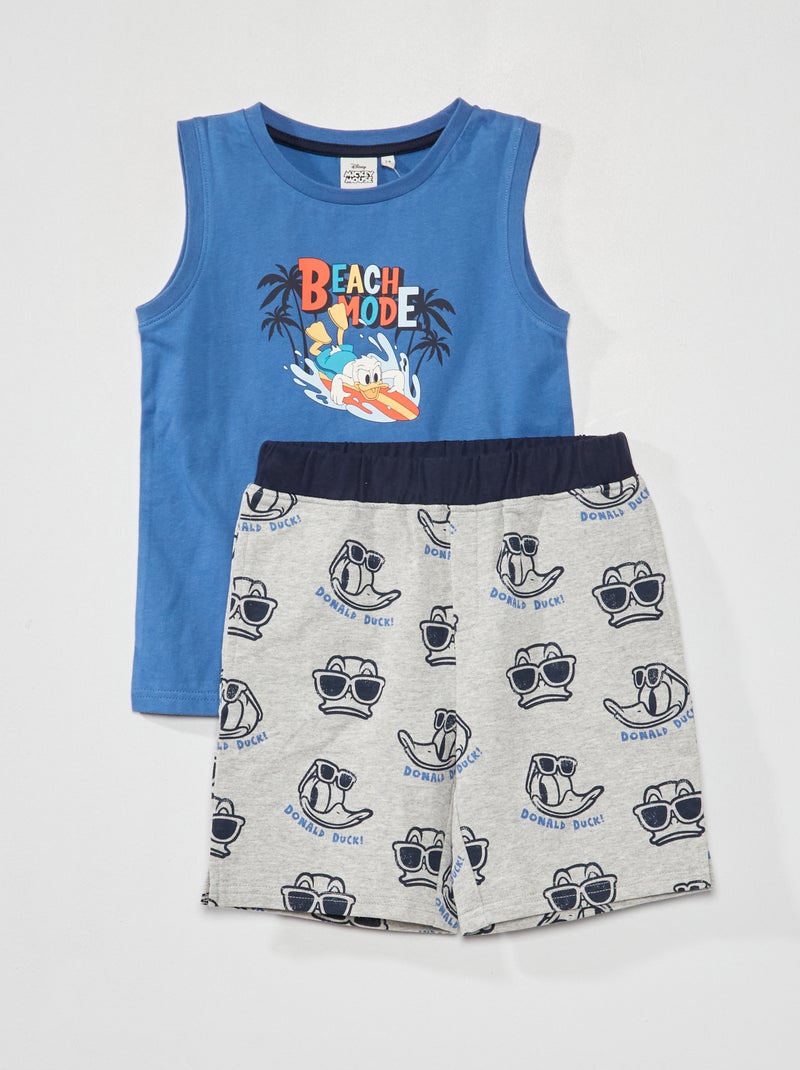 Mouwloze top + short 'Mickey' - 2-delig BLAUW - Kiabi