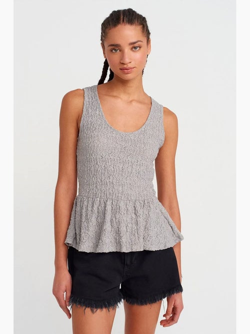 Mouwloze top structuur peplum kant dilvin - Kiabi