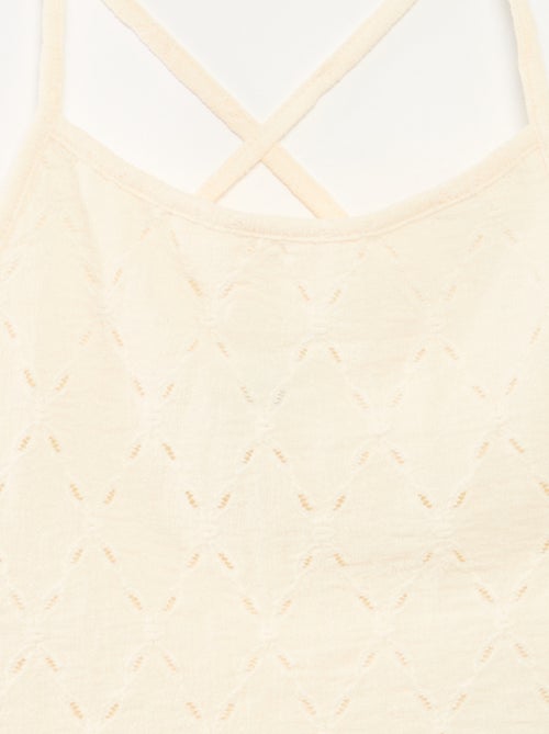 Mouwloze top van fantasietricot met smalle bandjes - Kiabi