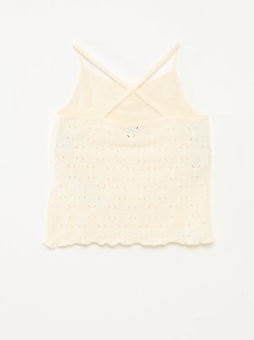 Mouwloze top van fantasietricot met smalle bandjes - Kiabi