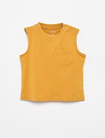 Mouwloze top van katoenen jerseytricot met borstzak