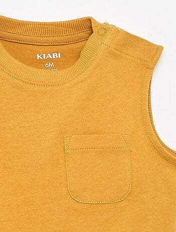 Mouwloze top van katoenen jerseytricot met borstzak