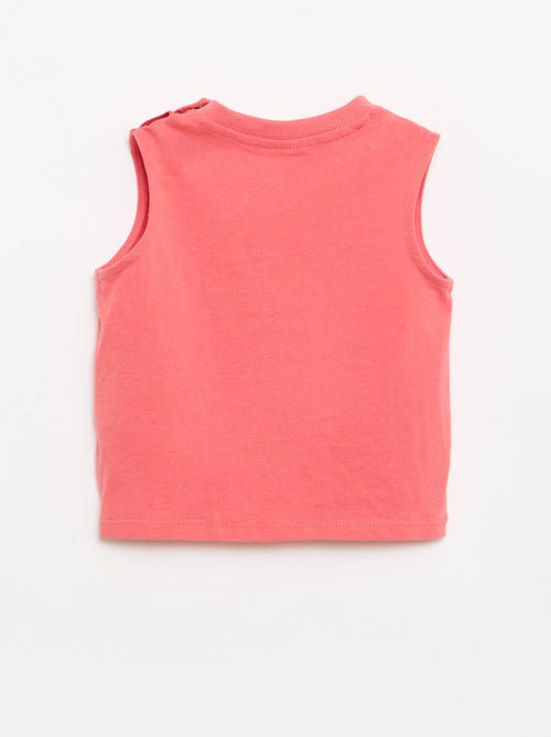 Mouwloze top van katoenen jerseytricot met borstzak - Kiabi