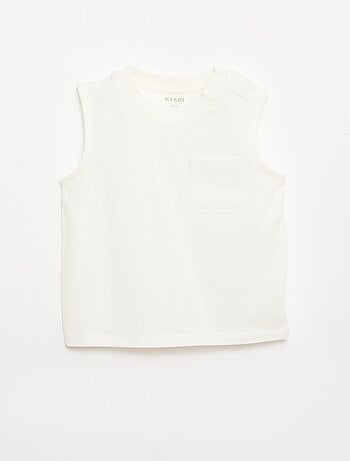 Mouwloze top van katoenen jerseytricot met borstzak