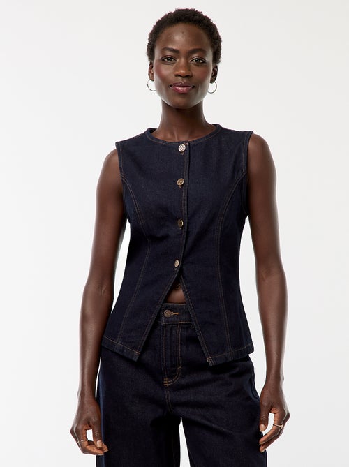 Mouwloze top van spijkerstof - Kiabi