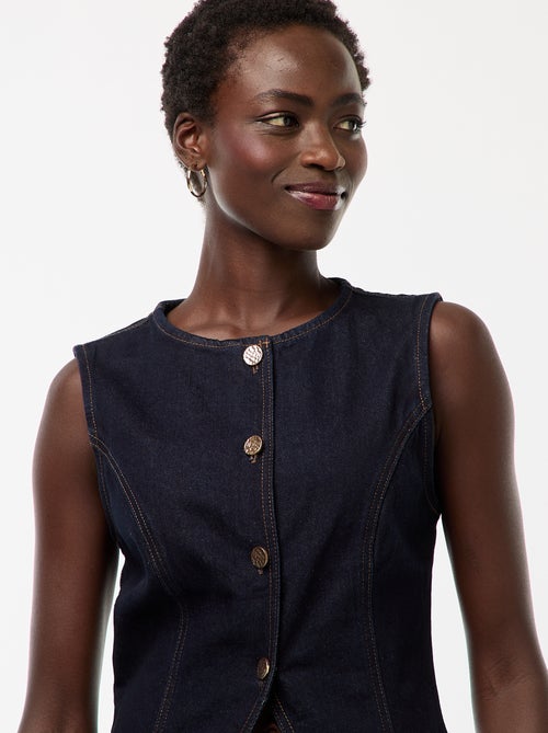 Mouwloze top van spijkerstof - Kiabi