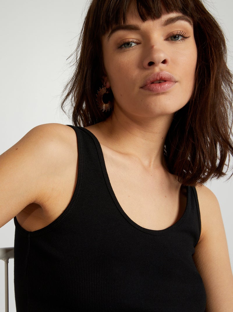 Mouwloze top zwart - Kiabi