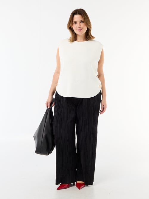 Mouwloze trui met goudkleurige knopen aan de zijkant - Kiabi