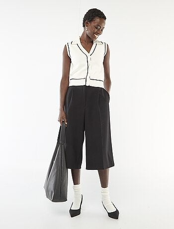 Mouwloze trui met polokraag