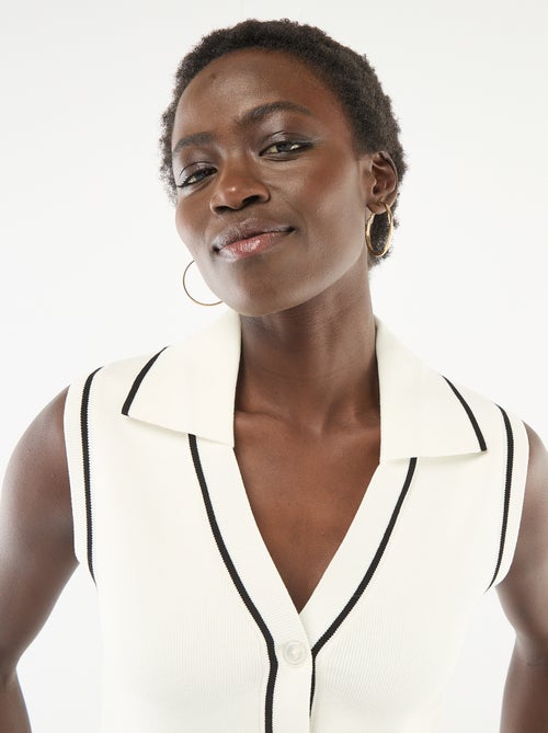 Mouwloze trui met polokraag - Kiabi