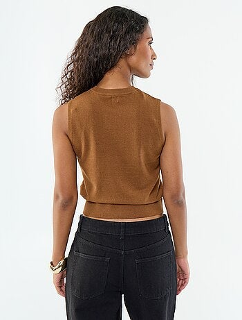 Mouwloze trui met ronde hals