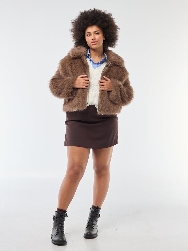 Mouwloze trui van grofgebreid kabeltricot Wit - Kiabi