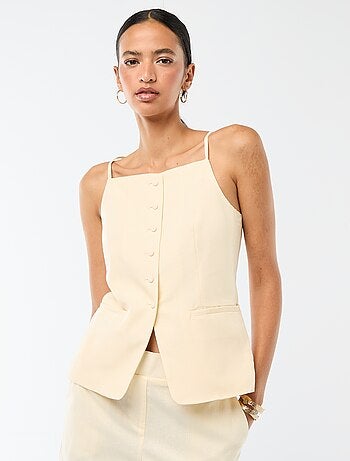 Mouwloze vest met schouderbandjes