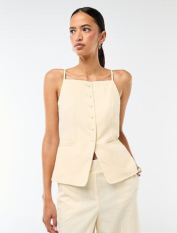 Mouwloze vest met schouderbandjes