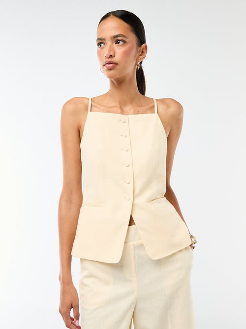 Mouwloze vest met schouderbandjes - Kiabi