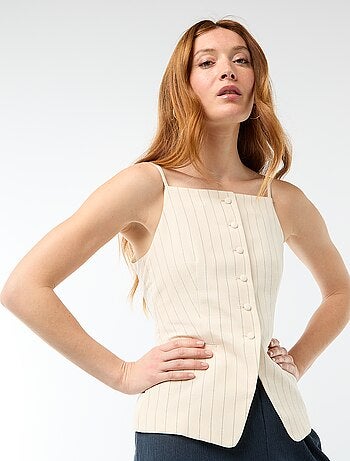 Mouwloze vest met schouderbandjes